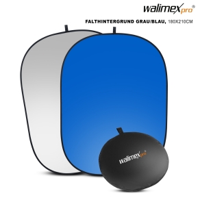 Walimex pro Fond pliable 2en1 gris/bleu, 180x210cm