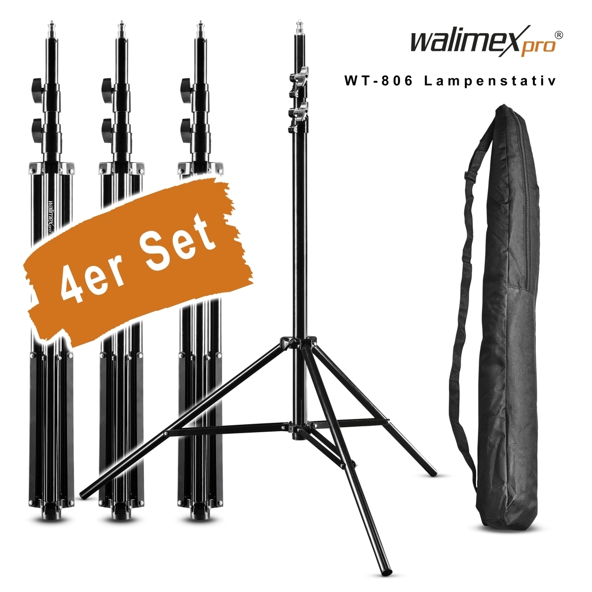 Walimex pro Set of 4 WT-806 Lamp Tripods, 256cm