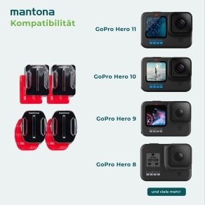 Set di montaggio adesivo Mantona per GoPro