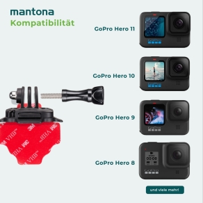 Mantona 360° Befestigungsplatte 3M für GoPro