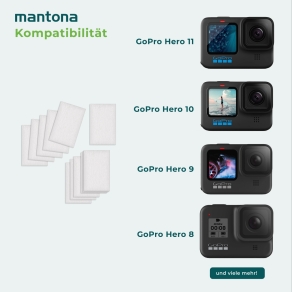 Mantona inserts anti-buée tous les GoPro 12 pcs.