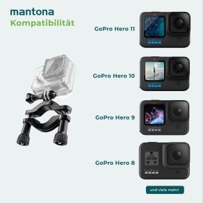 Fixation de tube Mantona pour GoPro 22-62mm