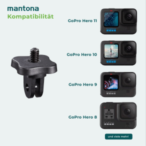 Mantona Adapter GoPro Mount auf 1/4 Zoll kompakt