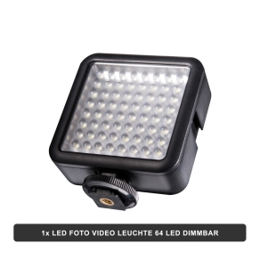 Walimex pro LED Foto Video Leuchte 64 LED dimmbar