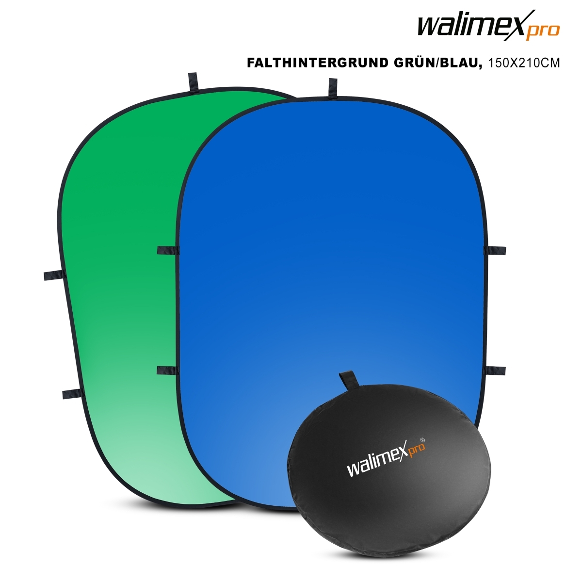 Walimex pro 2in1 Falthintergrund grün/blau 150x210