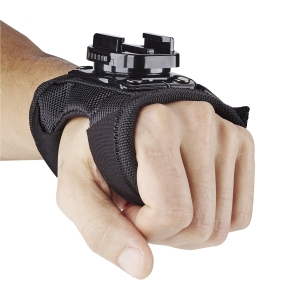 Mantona Handschuh mit 360° drehbarer Schnellspann Halterung für GoPro