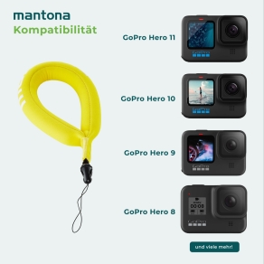 Mantona Auftriebshaltegurt für GoPro gelb