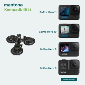 Mantona 3-Bein Saugnapfhalterung XL GoPro
