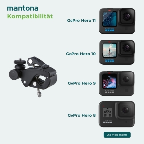 Mantona Clamp fixture XL 1,5-4cm GoPro + 1/4