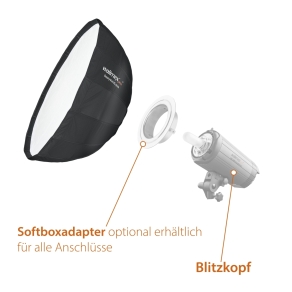 Walimex pro Studio Line Beauty Dish Softbox QA85 met Softbox Adapter Elinchrom