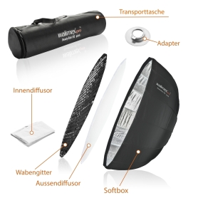 Walimex pro Studio Line Beauty Dish Softbox QA105 met Softbox Adapter Visatec