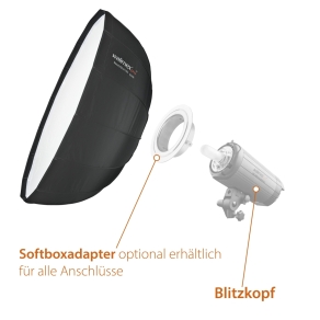 Walimex pro Studio Line Beauty Dish Softbox QA105 mit Softboxadapter Multiblitz V