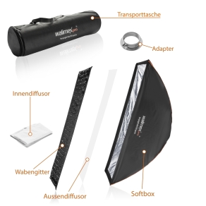 Walimex pro Studio Line Striplight Softbox QA 40x120cm met Profoto softbox adapter