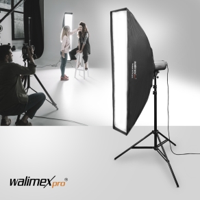 Walimex pro Studio Line Striplight Softbox QA 40x120cm avec adaptateur pour softbox Hensel EH/Richter