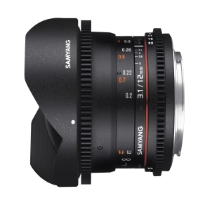 Samyang MF 12mm T3,1 Fisheye Vidéo DSLR Canon EF