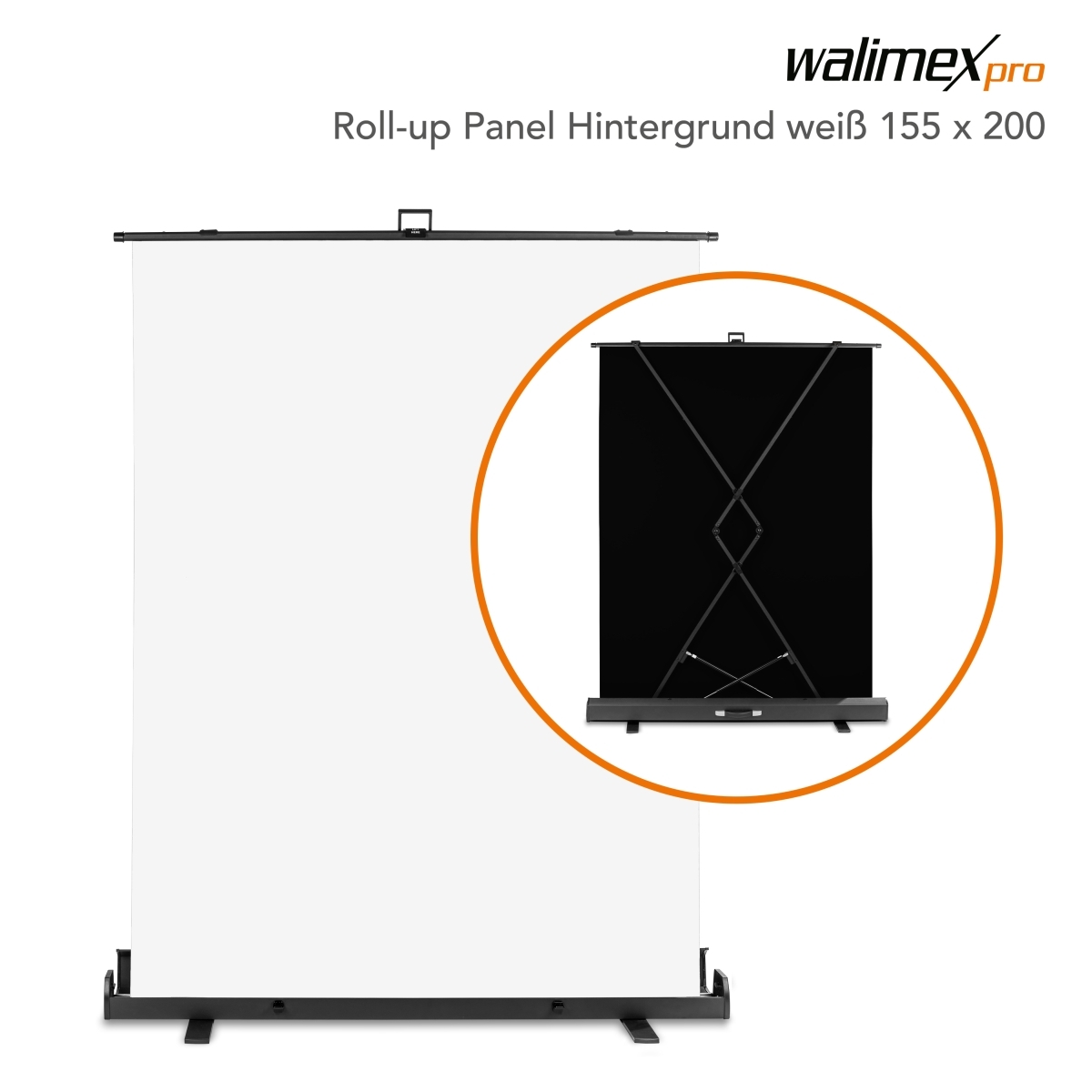 Walimex pro Roll-up Background White 155x200