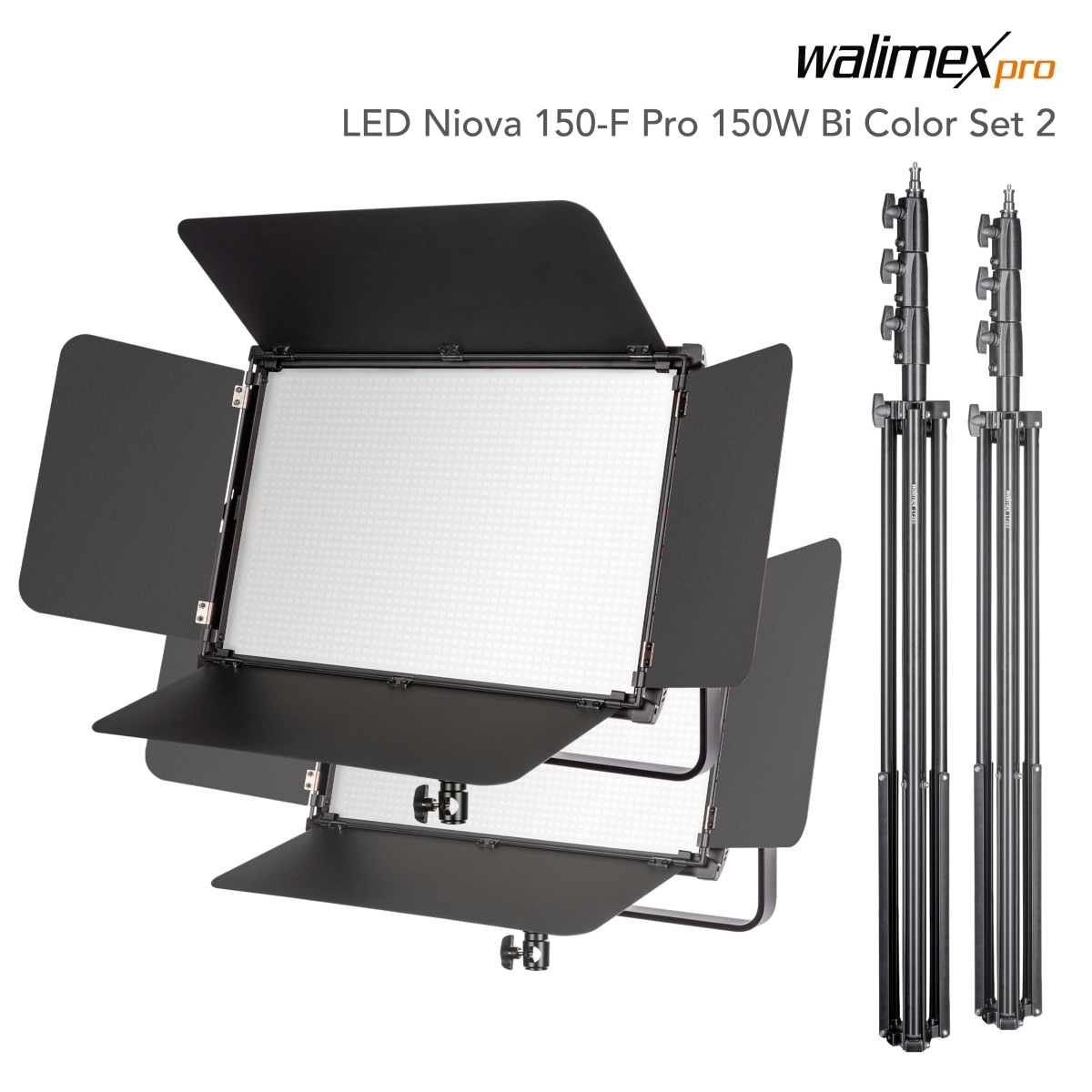 Walimex pro LED Niova 150-F Pro 150W Bi Color Set2