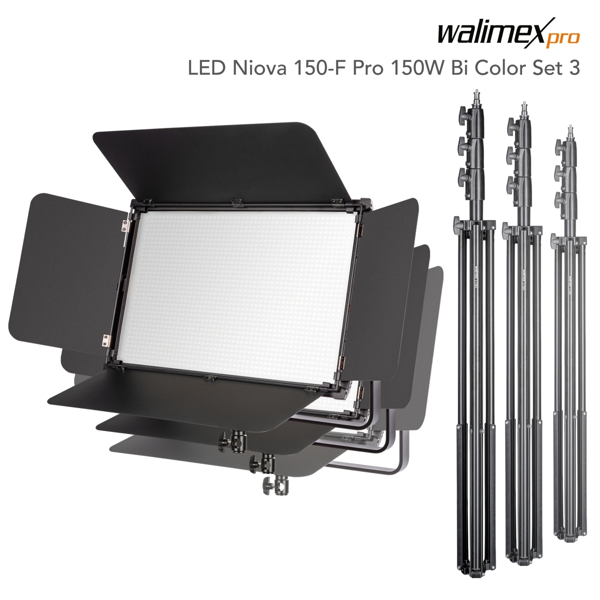 Walimex pro LED Niova 150-F Pro 150W Bi Color Set3
