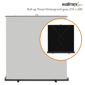 Walimex pro Roll-Up Background gray 210x220