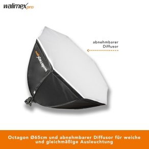 Walimex pro LED 60W Octagon Ø65cm Bi Color