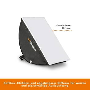 Walimex pro LED 60W Softbox 40x60cm Bi Color Kit 1