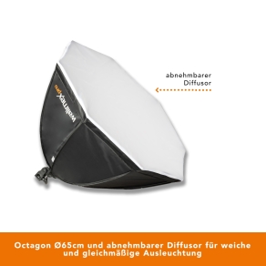 Walimex pro LED 60W Octagon Ø65cm Bi Color Kit 2