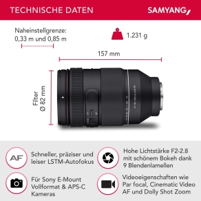 Samyang AF 35-150mm F2,0-2,8 FE for Sony E