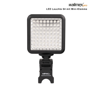 Walimex pro Lampe LED 64 avec mini-pince