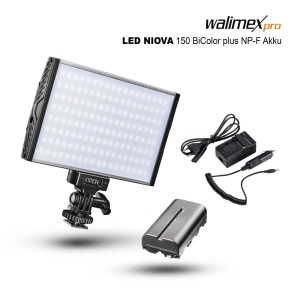 Walimex pro LED Niova 150 BiColor 15W più 1x batteria NP-F