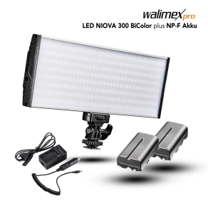 Walimex pro LED Niova 300 BiColour 30W plus 2x NP-F accu