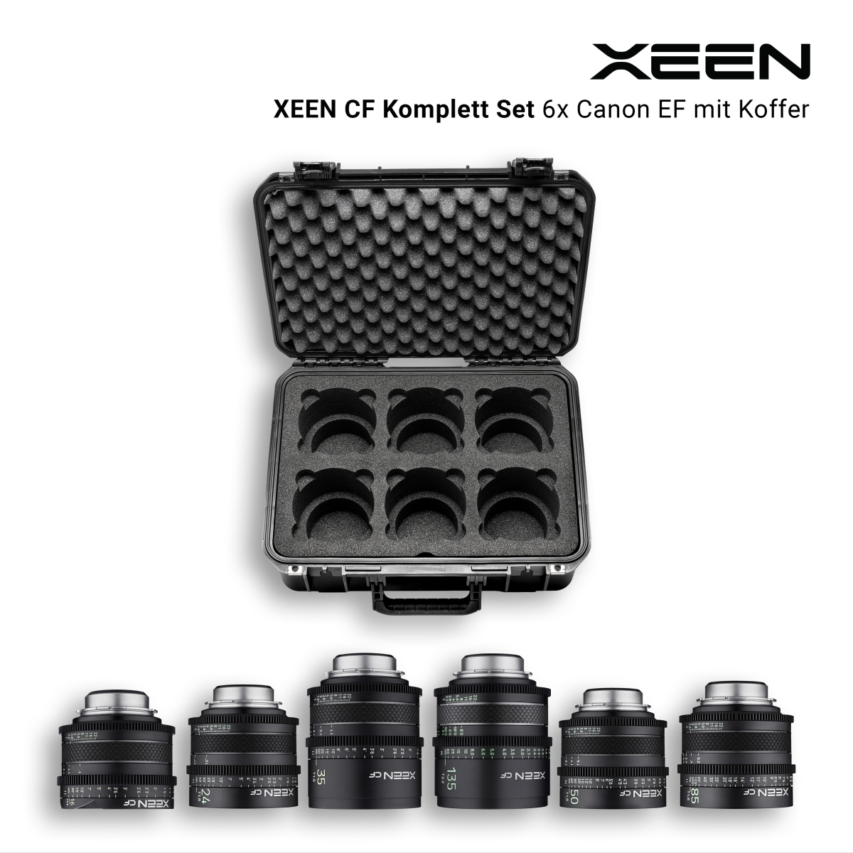 XEEN CF complete set 6x Canon EF met koffer