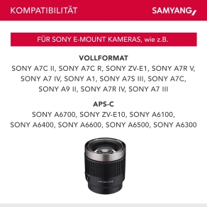 Samyang V-AF 100mm T2,3 FE for Sony E