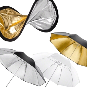 Walimex Double Reflector + Umbrellas sil./gol./wh.
