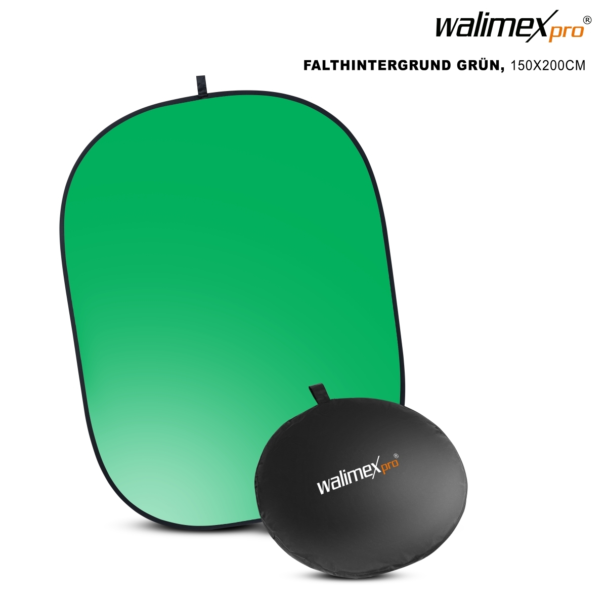 Walimex pro Falthintergrund grün 150x200cm