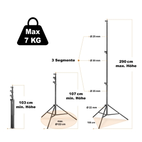 Walimex pro Lamp Stand AIR 290 Deluxe, 290cm